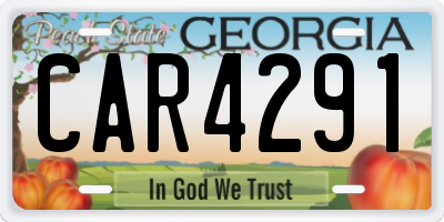 GA license plate CAR4291