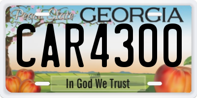 GA license plate CAR4300