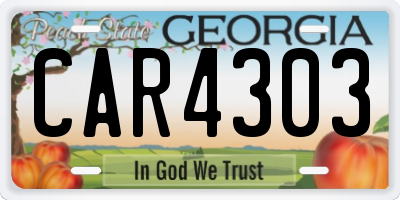 GA license plate CAR4303
