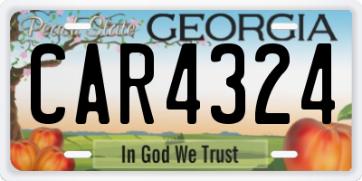 GA license plate CAR4324