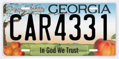 GA license plate CAR4331
