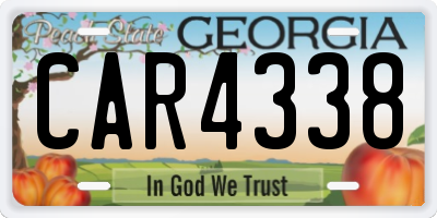 GA license plate CAR4338