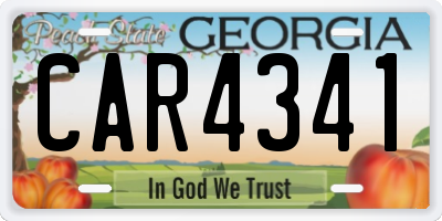 GA license plate CAR4341