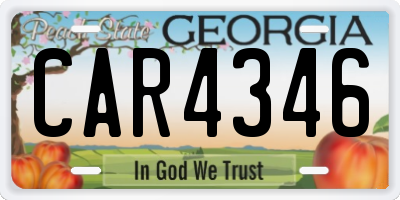 GA license plate CAR4346