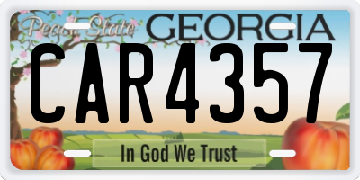 GA license plate CAR4357