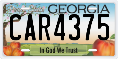GA license plate CAR4375