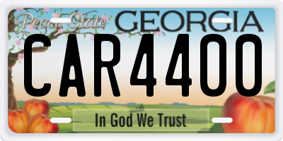 GA license plate CAR4400