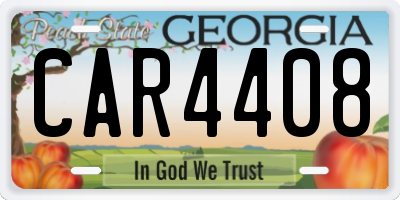 GA license plate CAR4408