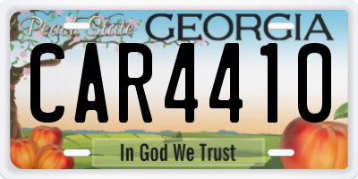 GA license plate CAR4410