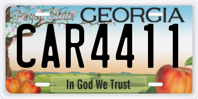 GA license plate CAR4411