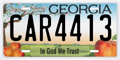 GA license plate CAR4413