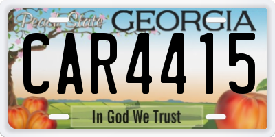 GA license plate CAR4415