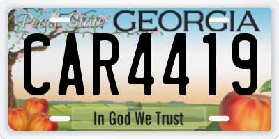 GA license plate CAR4419