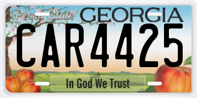 GA license plate CAR4425