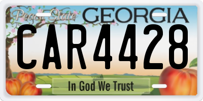 GA license plate CAR4428