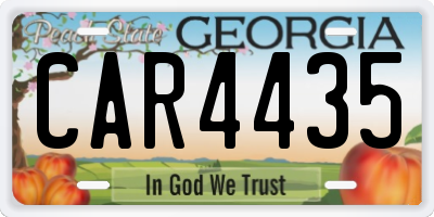 GA license plate CAR4435