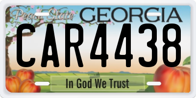 GA license plate CAR4438