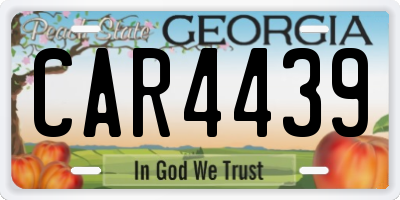 GA license plate CAR4439