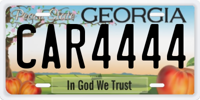 GA license plate CAR4444