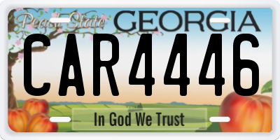 GA license plate CAR4446