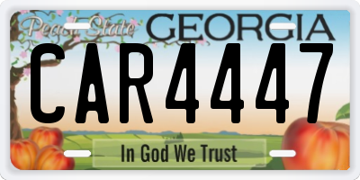 GA license plate CAR4447