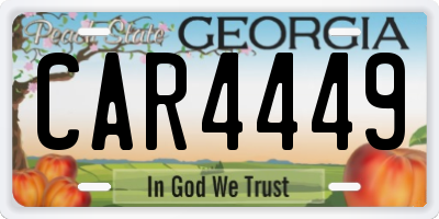 GA license plate CAR4449