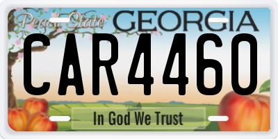 GA license plate CAR4460