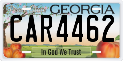 GA license plate CAR4462