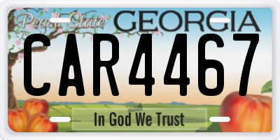 GA license plate CAR4467