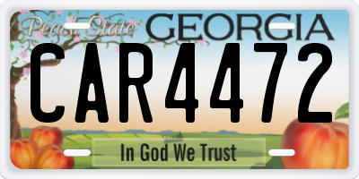 GA license plate CAR4472