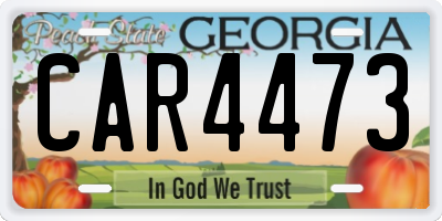 GA license plate CAR4473