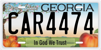 GA license plate CAR4474