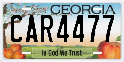 GA license plate CAR4477