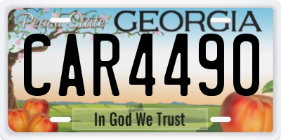 GA license plate CAR4490
