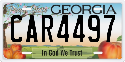 GA license plate CAR4497