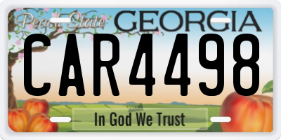 GA license plate CAR4498