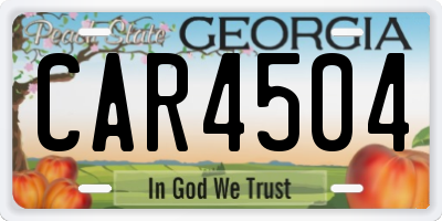 GA license plate CAR4504