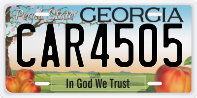 GA license plate CAR4505