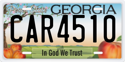 GA license plate CAR4510