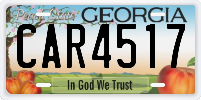 GA license plate CAR4517