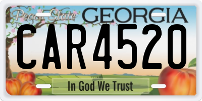 GA license plate CAR4520