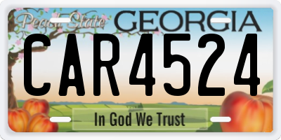 GA license plate CAR4524