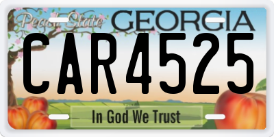 GA license plate CAR4525