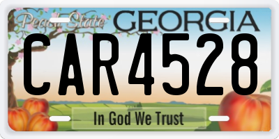 GA license plate CAR4528