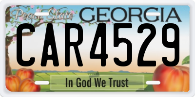 GA license plate CAR4529