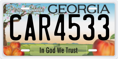 GA license plate CAR4533