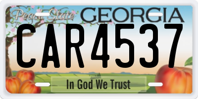 GA license plate CAR4537