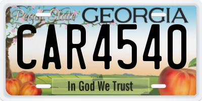 GA license plate CAR4540