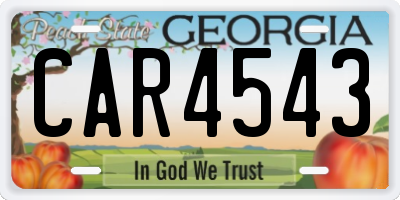 GA license plate CAR4543