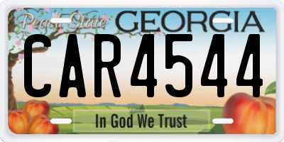 GA license plate CAR4544